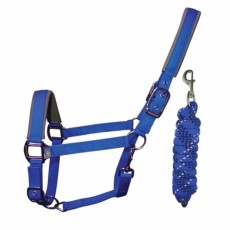 Woof Wear Head Collar and Lead Rope Colour Fusion (Electric Blue)