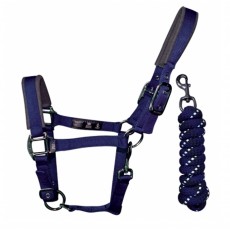 Woof Wear Head Collar and Lead Rope Colour Fusion (Navy)