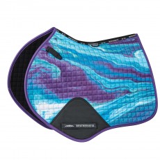Weatherbeeta Prime Marble Jump Shaped Saddle Pad (Purple Swirl Marble Print)