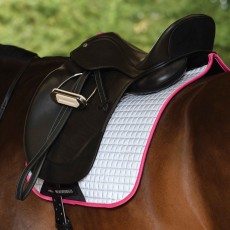 Weatherbeeta Reflective Prime Dressage Saddle Pad (Silver/Pink)