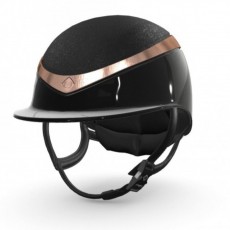Charles Owen Halo CX Riding Hat (Crystal Top/Rose Gold Ring/Black Gloss)