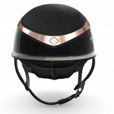 Charles Owen Halo CX Riding Hat (Crystal Top/Rose Gold Ring/Black Gloss)