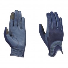 Dublin Pull On Glitter Mesh Back Riding Gloves (Navy)