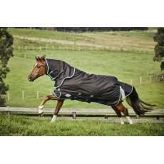 Weatherbeeta Comfitec Ultra Comfi Detach-A-Neck 220g Mediumweight Turnout (Charcoal/Teal Blue/White)