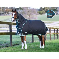 Weatherbeeta Comfitec Ultra Comfi Detach-A-Neck 100g Medium/Lite Turnout (Charcoal/Teal Blue/White)