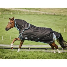 Weatherbeeta Comfitec Ultra Comfi Detach-A-Neck 100g Medium/Lite Turnout (Charcoal/Teal Blue/White)