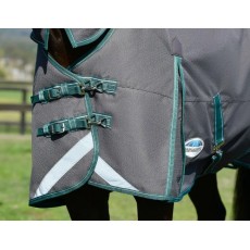 Weatherbeeta Comfitec Plus Dynamic II Detach-A-Neck 100g Medium/Lite Turnout (Grey/Dark Green/White)