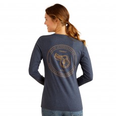 Ariat Women's Handcrafted Long Sleeve T-Shirt (Navy Heather)