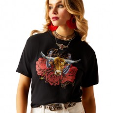 Ariat Women's Steer Rodeo Quincy T-Shirt (Black)