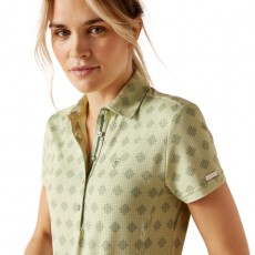 Ariat Women's Motif Short Sleeve Polo (Laurel Green Geo)