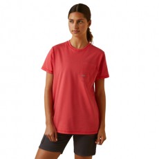 Ariat Women's Rebar Workman Graphic Ariat Logo Short Sleeve T-Shirt (Teaberry)