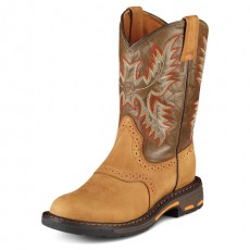 Ariat Youth Workhog Western Boots (Bark/Army Green) Ariat Youth Workhog Western Boots (Bark/Army Green)