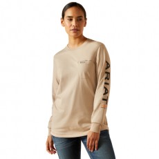 Ariat Women's Rebar Workman Logo T-Shirt (String/Black) Ariat Women's Rebar Workman Logo T-Shirt (String/Black)