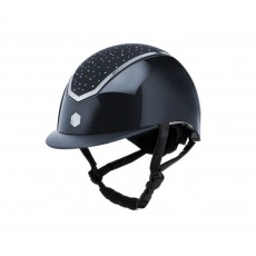 EQx Kylo Riding Helmet Standard Peak (Navy Gloss Crystal/Silver) EQx Kylo Riding Helmet Standard Peak (Navy Gloss Crystal/Silver)