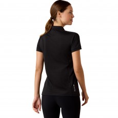 Ariat Womens Bandera 1/4 Zip Short Sleeve Polo (Black) Ariat Womens Bandera 1/4 Zip Short Sleeve Polo (Black)