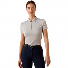 Ariat Womens Bandera 1/4 Zip Short Sleeve Polo (Show Grey) Ariat Womens Bandera 1/4 Zip Short Sleeve Polo (Show Grey)