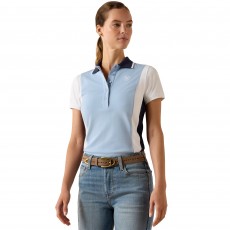 Ariat Womens Taryn Short Sleeve Polo (St. Tropez/White) Ariat Womens Taryn Short Sleeve Polo (St. Tropez/White)