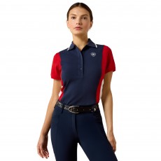 Ariat Womens Taryn Short Sleeve Polo (Team Navy/Red) Ariat Womens Taryn Short Sleeve Polo (Team Navy/Red)
