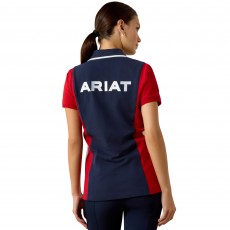 Ariat Womens Taryn Short Sleeve Polo (Team Navy/Red) Ariat Womens Taryn Short Sleeve Polo (Team Navy/Red)