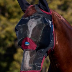 Weatherbeeta ComFiTec Fine Mesh Fly Mask With Ears & Nose (Black/Burgundy) Weatherbeeta ComFiTec Fine Mesh Fly Mask With Ears & Nose (Black/Burgundy)