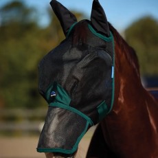 Weatherbeeta ComFiTec Durable Mesh Fly Mask With Ears & Nose (Black/Forest Green) Weatherbeeta ComFiTec Durable Mesh Fly Mask With Ears & Nose (Black/Forest Green)