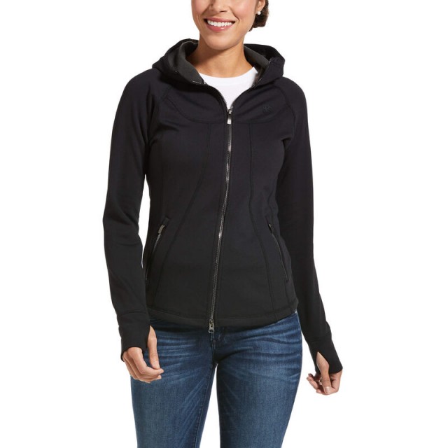 Ariat Women s Attain Full Zip Hoodie Black Cool Equestrian