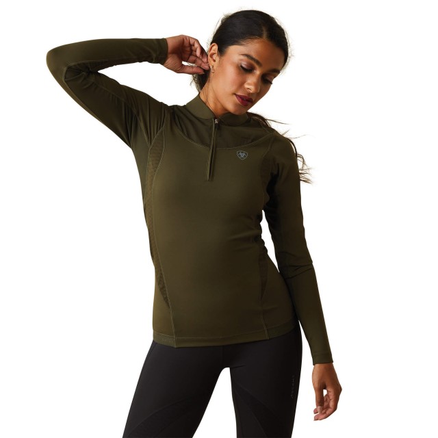 Ariat Womens Ascent 1/4 Zip Baselayer (Relic)