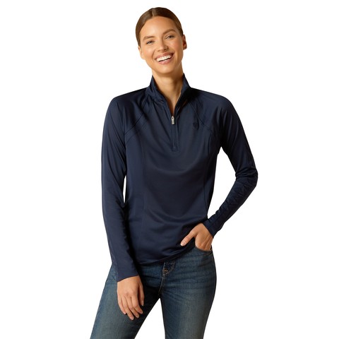 Ariat Women's Sunstopper 3.0 1/4 Zip Baselayer (Navy)