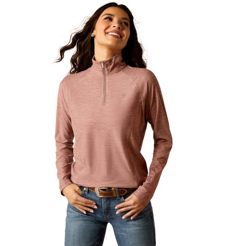 Ariat Women's Laguna 2.0 1/4 Zip Long Sleeve Top (Twilight Mauve)