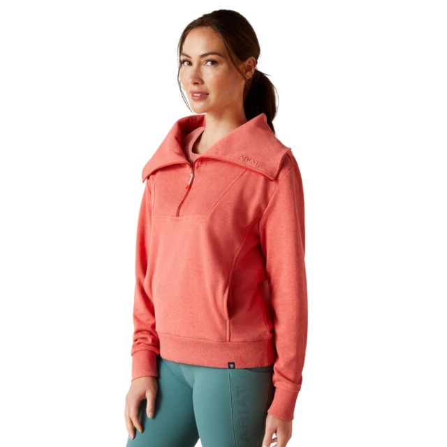 *OUTLET* Ariat Women's Fern 1/2 Zip Seatshirt (Heathered Baked Apple)