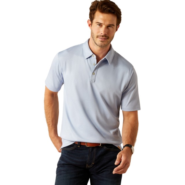 Ariat Mens Shaldon Polo (Chambray Blue Heather)