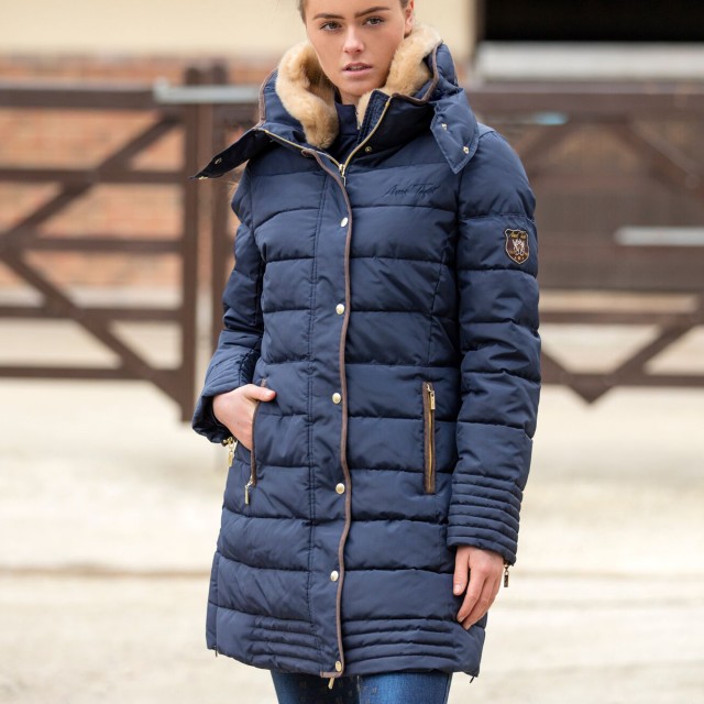 equestrian long padded coat